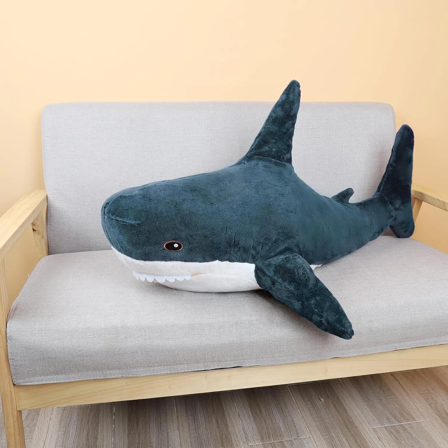 MUPI Shark Stuffed Animal Plush 31" Cute Shark Toy Plush Pillows Soft Cotton Sharks Plushies Ocean Sea Animal Doll Gifts for Boys Girls Kids Adults（Navy Blue）