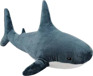 MUPI Shark Stuffed Animal Plush 31" Cute Shark Toy Plush Pillows Soft Cotton Sharks Plushies Ocean Sea Animal Doll Gifts for Boys Girls Kids Adults（Navy Blue）
