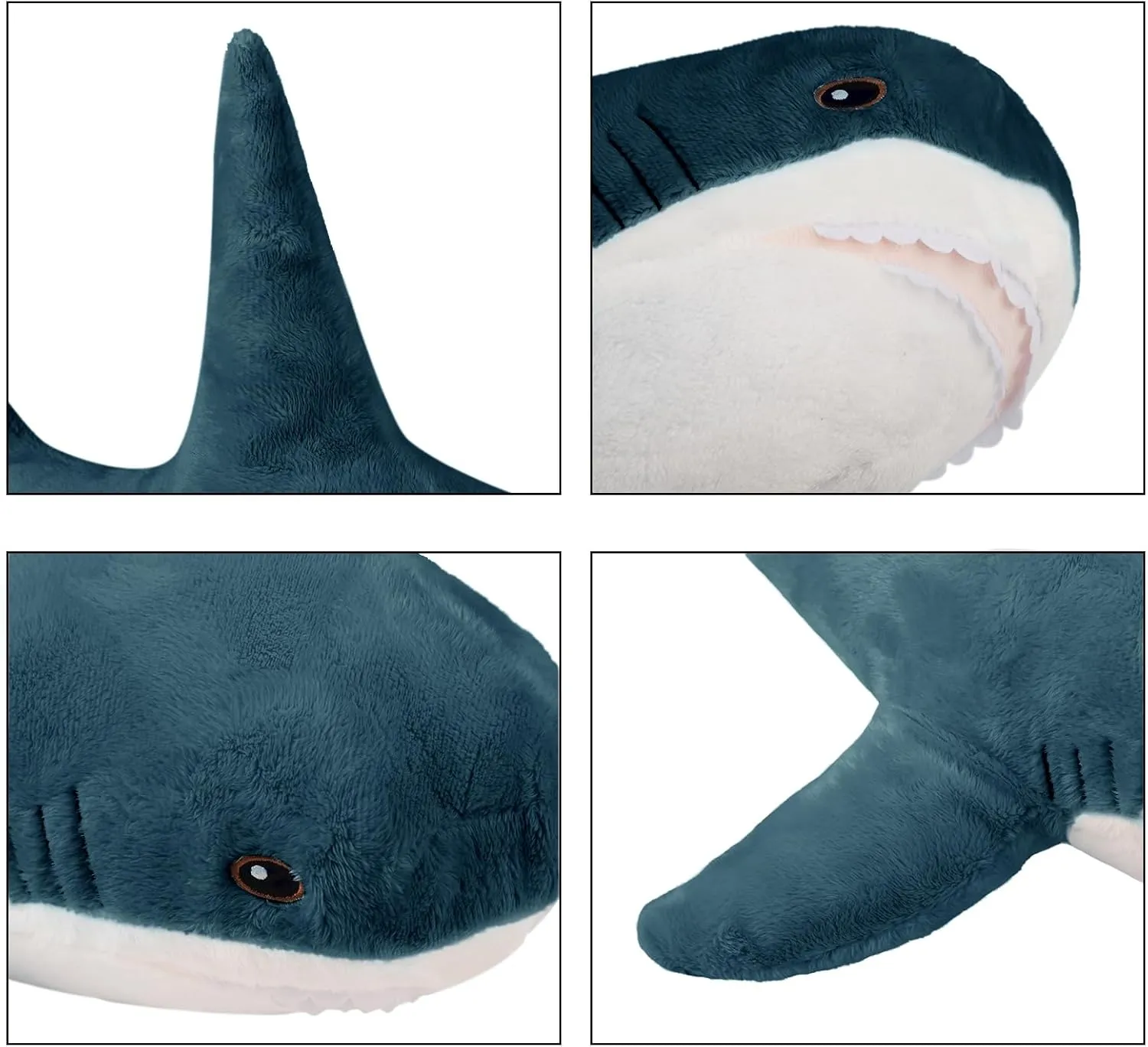 MUPI Shark Stuffed Animal Plush 31" Cute Shark Toy Plush Pillows Soft Cotton Sharks Plushies Ocean Sea Animal Doll Gifts for Boys Girls Kids Adults（Navy Blue）