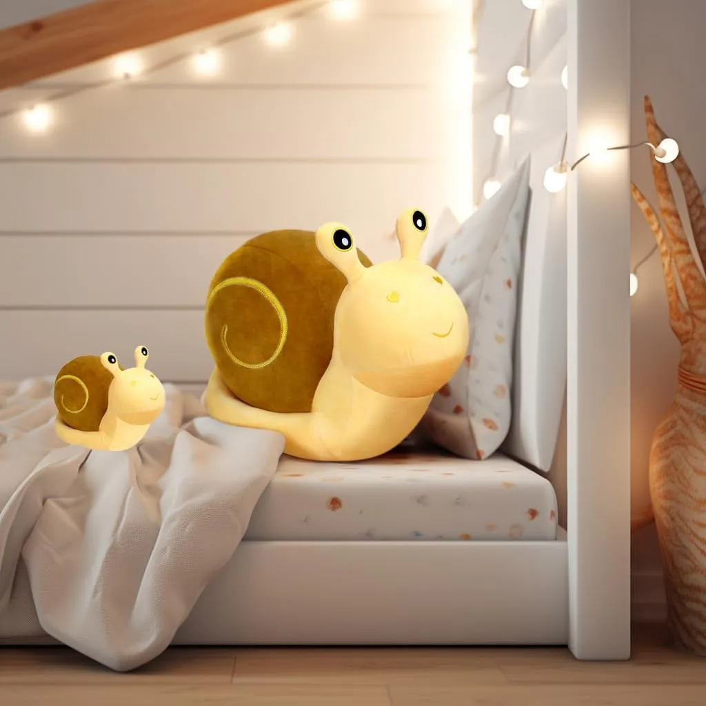 MUPI Snail Plush Pillow Toy Cute Stuffed Animal Snail Plush Kawaii Soft Decor Plushies Doll Gifts for Adults Kids Boys Girls Room Decor (Yellow 17.7 Inch)