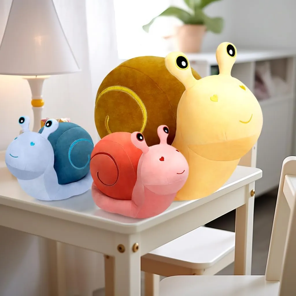 MUPI Snail Plush Pillow Toy Cute Stuffed Animal Snail Plush Kawaii Soft Decor Plushies Doll Gifts for Adults Kids Boys Girls Room Decor (Yellow 17.7 Inch)