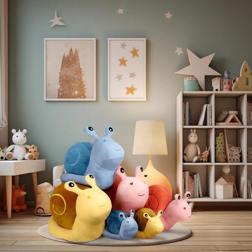 MUPI Snail Plush Pillow Toy Cute Stuffed Animal Snail Plush Kawaii Soft Decor Plushies Doll Gifts for Adults Kids Boys Girls Room Decor (Yellow 17.7 Inch)
