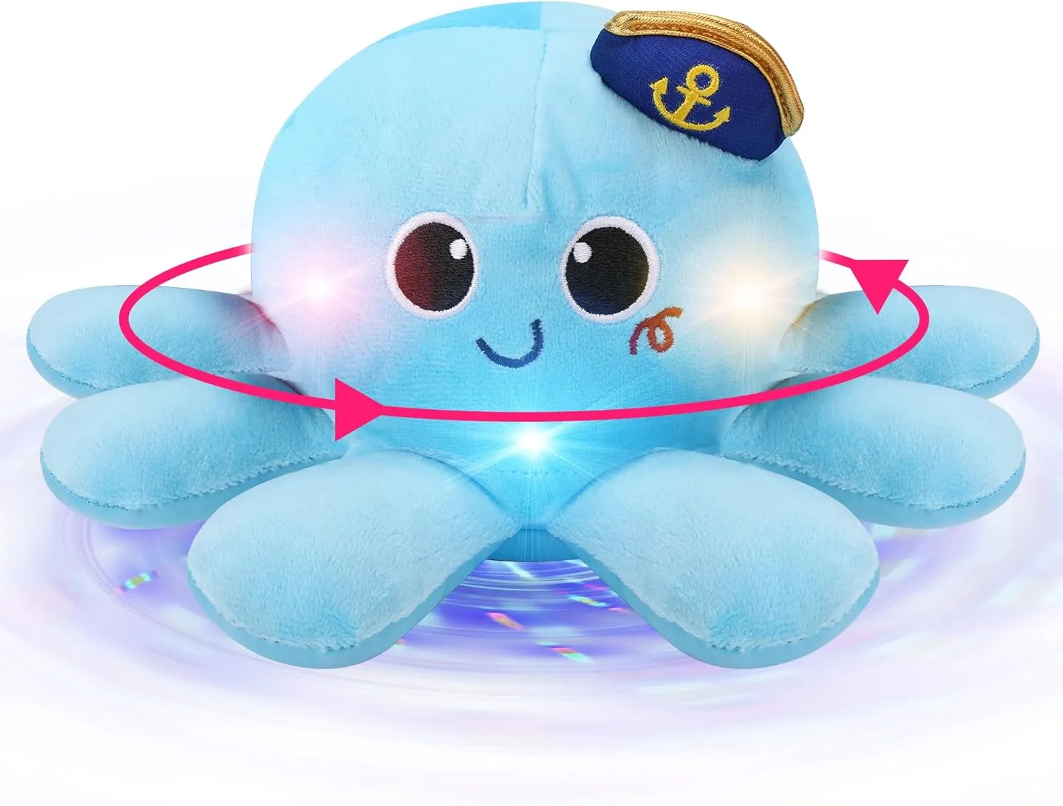 Musical Octopus Baby Toy - Crawling & Rotating Octopus Toy with Recording, Light-Up Voice Control, Clap Hands Awake for 2-6 Year Old Boys and Girls, Tummy Time Sensory Toy