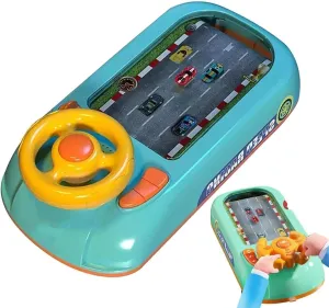 Musical Steering Wheel Toys Spacecraft Driving Simulator, Racing Adventure Car Toy with Steering Wheel, Interactive with Music and Vehicle Sound Effects, Driving Games for Boys Girls Ages 3 Above (AA)