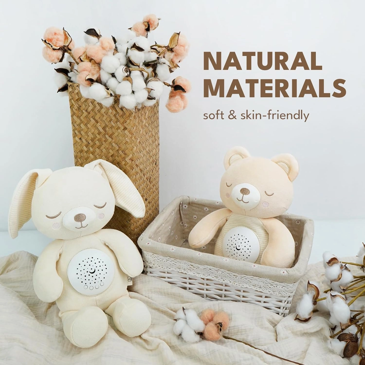 Musical Stuffed Animals with Sound Machine, White Noise Baby Soothers for Sleep, Night Light Shush Lullaby Music Soothing White Noise Toys for White Noise Boy & Girl, Bear