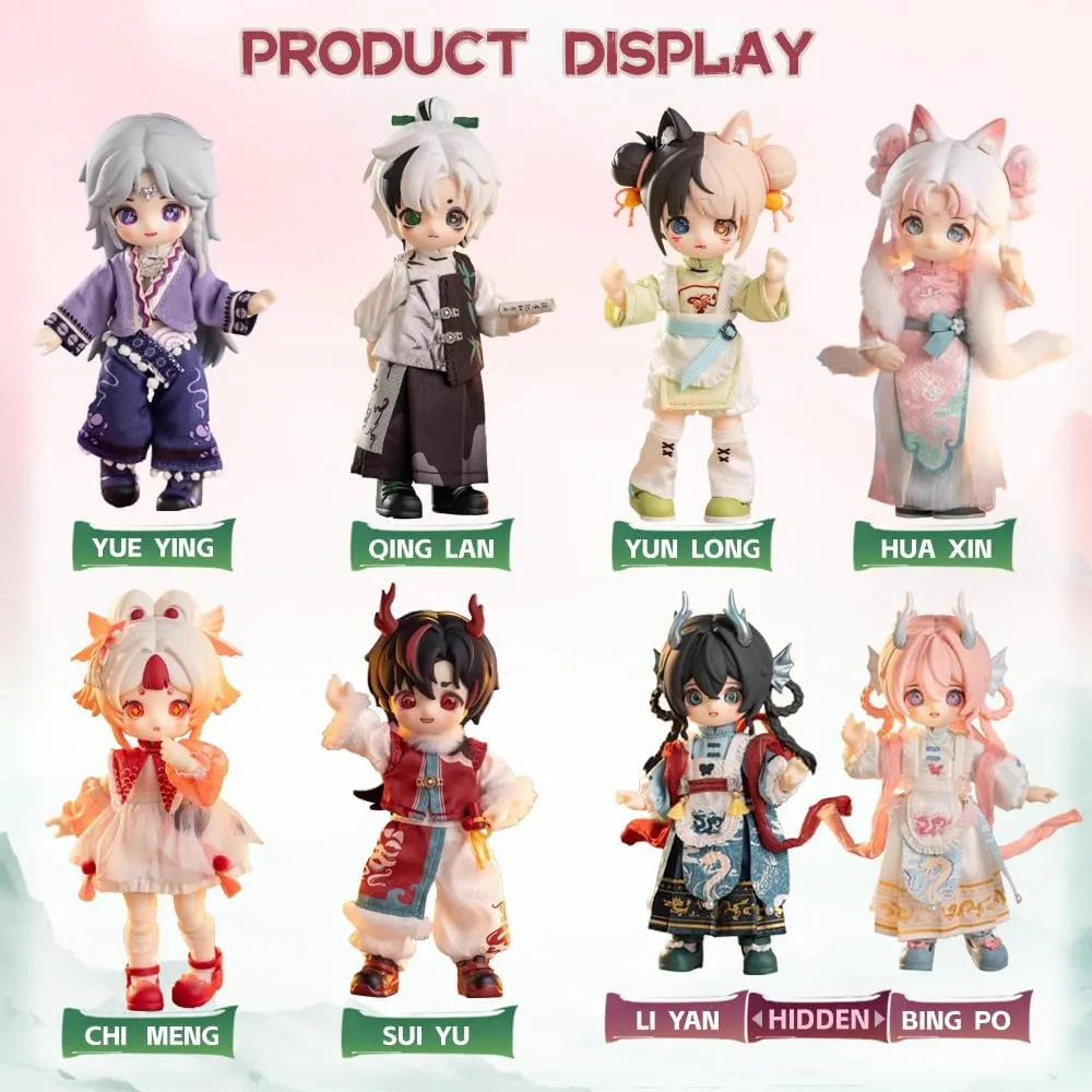 NAGI Fourth Generation The Untrammeled Traveler Series Ob11 1/12 Bjd Doll Gift Figure Toy Cute Action Anime Figures Dolls Toys (Two Boxes)