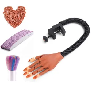 Nails Training Hand for Acrylic Nail, Flexible Movable Fake Model Hands for Nails Manicure, Acrylic Nail Technician Manicure Supply, Best Manicure DIY Print Practice Tool (B-Nail Training Hand Set)