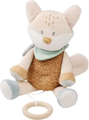 Nattou Musical Plush Polyester Fox with Music Box Approx. 24 cm, Flo, Oli & Ernest, Flo Mint Green