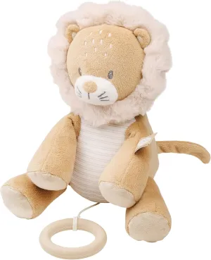 Nattou Polyester Musical Plush Lion, with Music, Music Box, Approx. 27 cm, Flo, Oli & Ernest, Ernest Brown