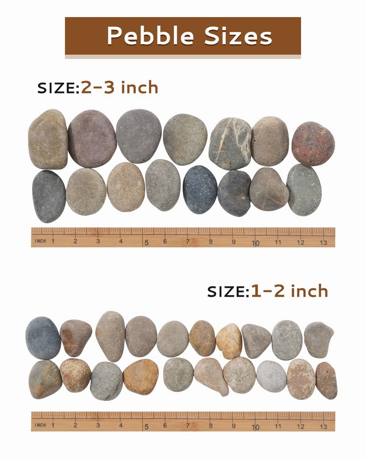 Natural River Rocks-20 lbs of Pebbles and River Stones,2-3 Inch Plant Rocks for Landscaping,Garden Paving,Crafting,Walkways,and Outdoor Decorative Stone,Mexican Beach River Rocks