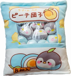 Nenalayo Cute Bag of Penguin Plush Toy Soft Throw Pillow Stuffed Animal Toys Creative Gifts Room Decor Creative Gifts for Girls