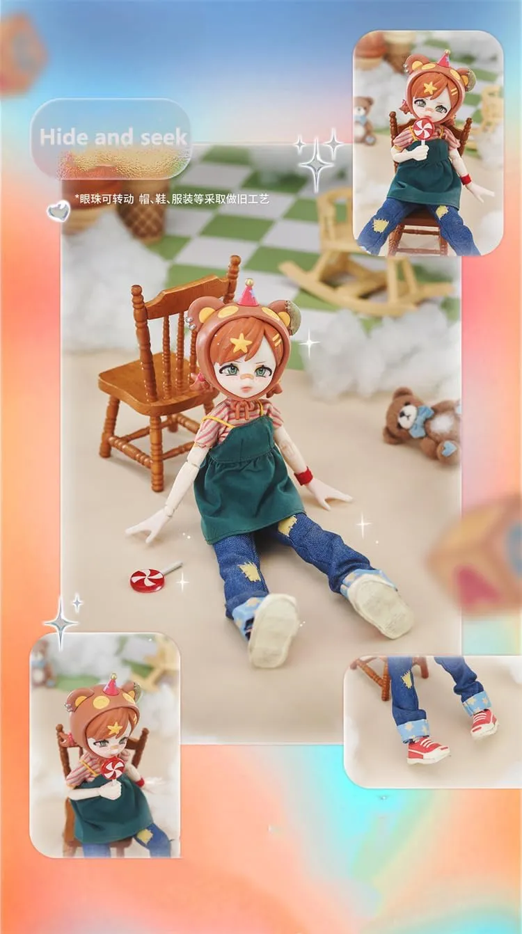Neo Eden Toys Dreamland Series Cute Girls Action Figure Anime Doll BJD Ornaments Gift（6 PC Fullset）