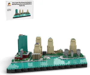 New World Trade Center Building Blocks Set, MOC-221106 New York City Financial District Modular Architecture Landmark Series, DIY MOC Display Model&Gift for Adults (1146PCS)