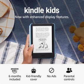 New Amazon Kindle Kids (16 GB) - If it breaks, we will replace it, includes ad-free books and cover, with glare-free display, faster page turns - Unicorn Valley