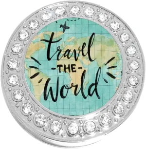 NewCharms Travel The World Map Globe Purse Hanger with Bling - Keeps Your Bag Off The Floor and Folds to Fit in Your Handbag