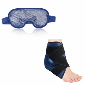 NEWGO Bundle of Cooling Eye Mask and Ankle Foot Ice Wrap