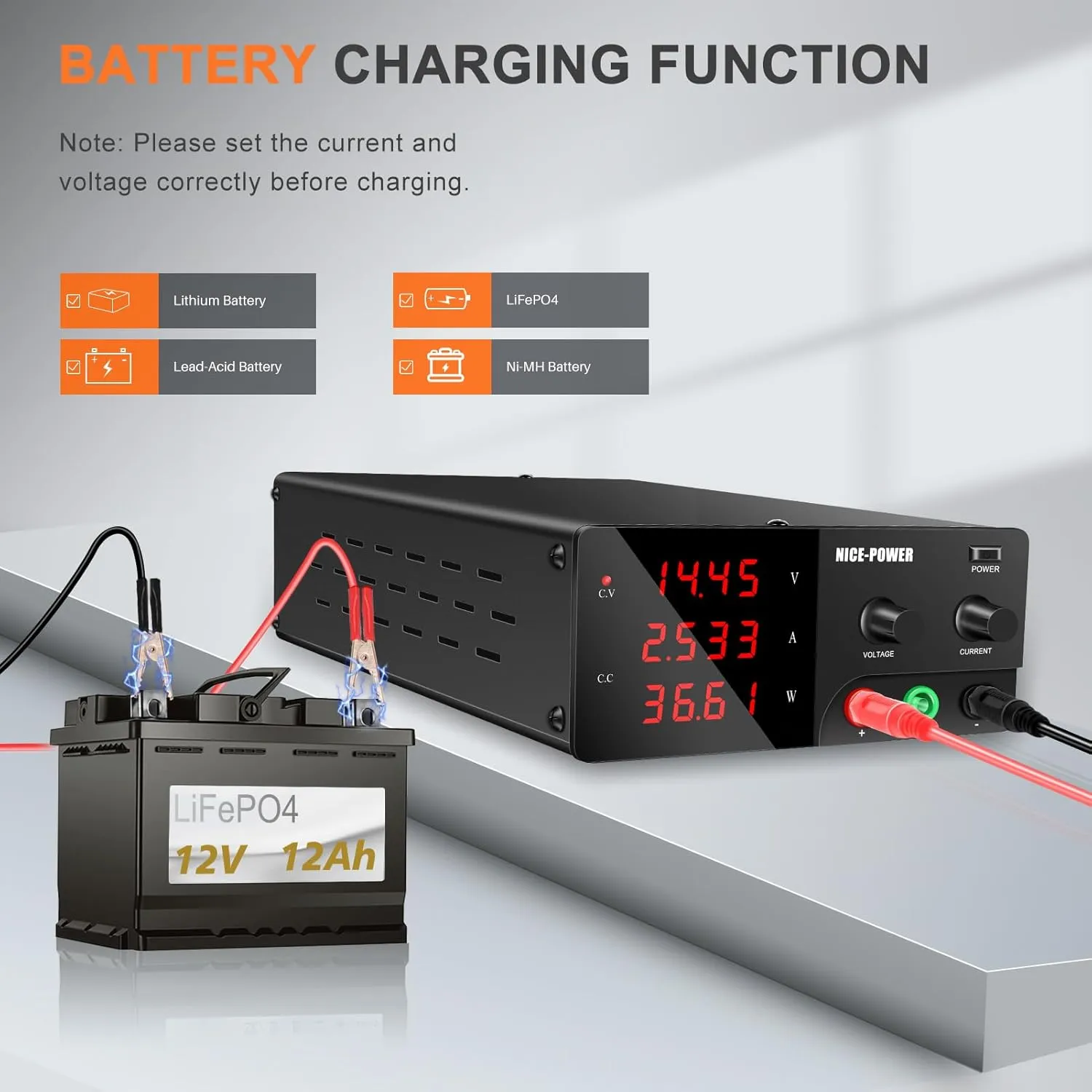 NICE-POWER DC Power Supply Variable, 0-30V 0-20A 600W High Power Bench Power Supply with Encoder Knob & Output Switch, Benchtop Adjustable Switching Regulated Power Supplies for Repair/Test