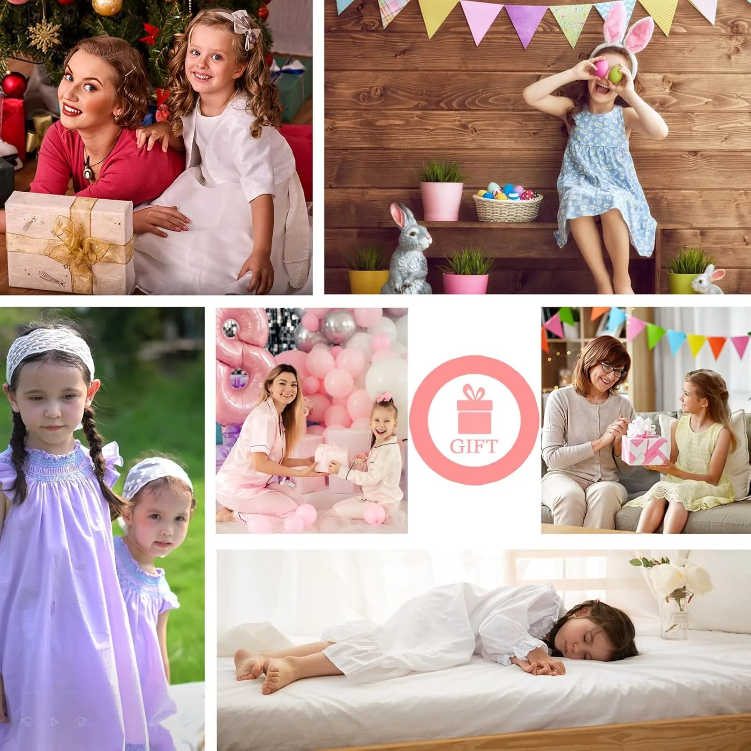 Nightgowns for Girls, Cotton Princess Dress, Girls Vintage Nightgown (Doll,Girls,Women)