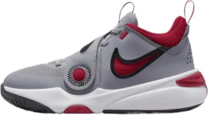 Nike Team Hustle D 11 Big Kids' Basketball Shoes (DV8996-006, Cement Grey/Black/White/Gym Red) Size 6