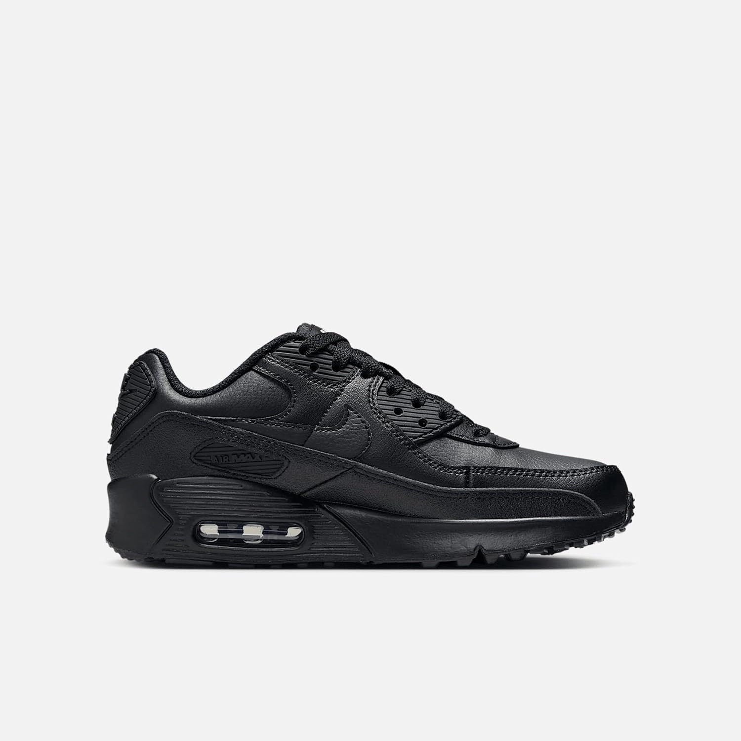 Nike Air Max 90 LTR Big Kids’ Shoes (CD6864-028, Black/Black/White/Black)