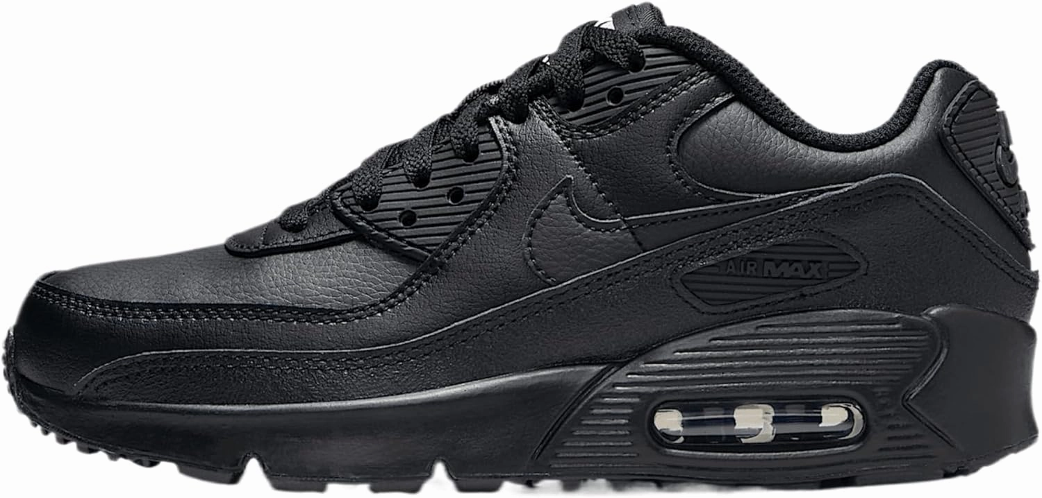 Nike Air Max 90 LTR Big Kids’ Shoes (CD6864-028, Black/Black/White/Black)