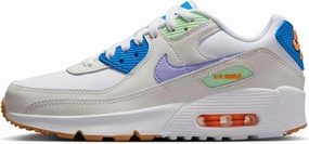 Nike Air Max 90 LTR Big Kids’ Shoes (CD6864-128, White/Phantom/Photo Blue/Purple Pulse) Size 4