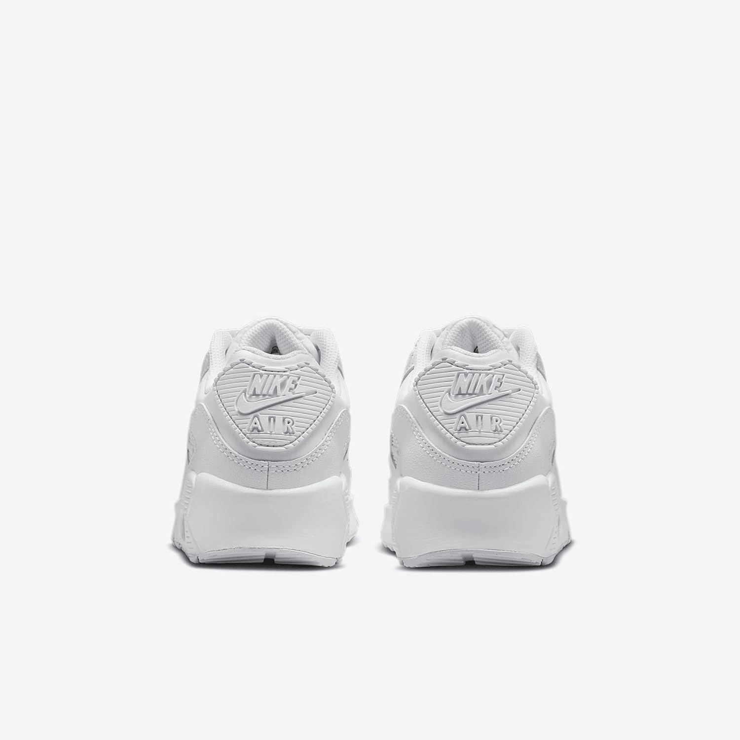 Nike Air Max 90 LTR Big Kids’ Shoes (CD6864-133, White/Metallic Silver/White/White)