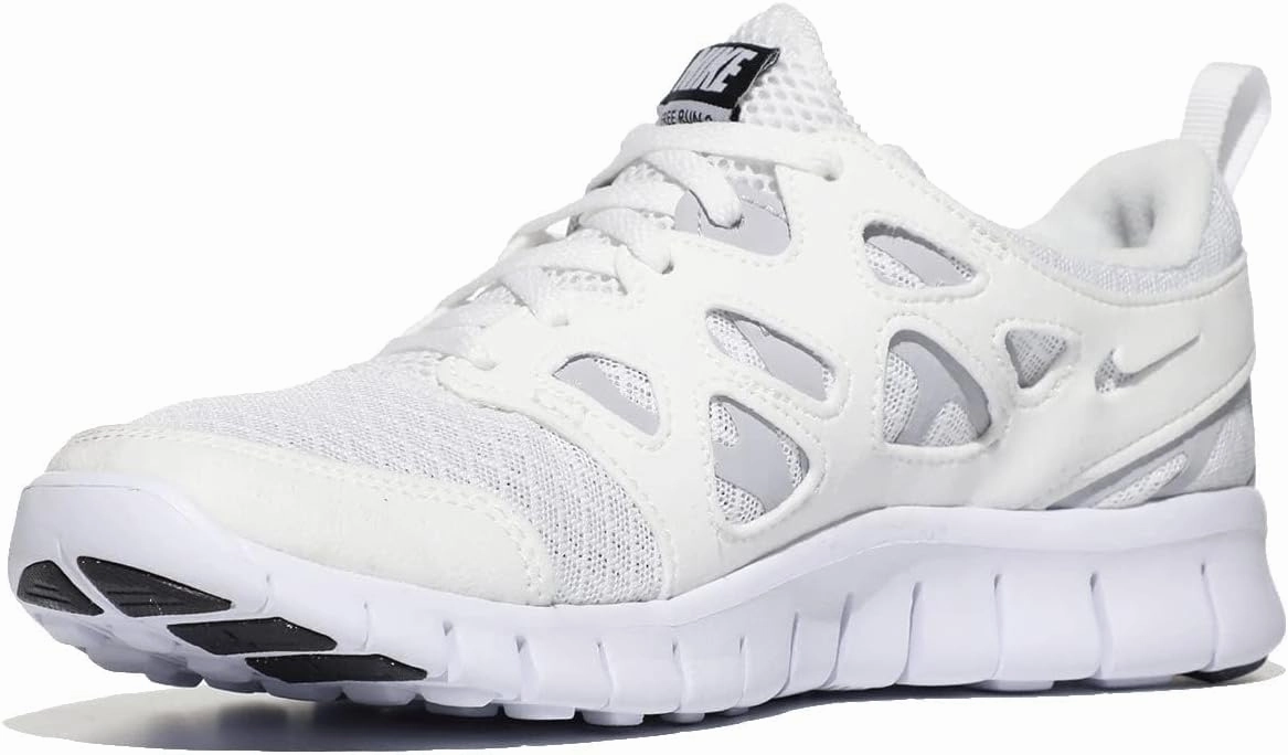 Nike Boy's Free Run 2 (Big Kid) White/Black/Wolf Grey 6 Big Kid M