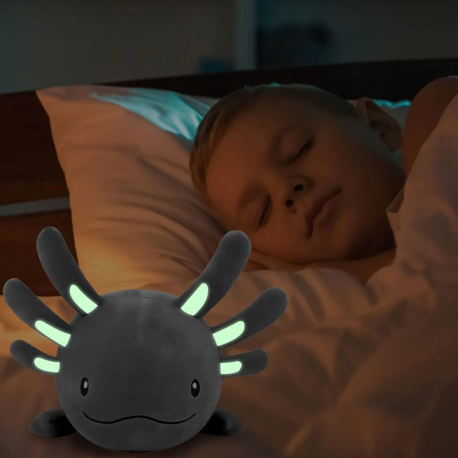 Niuniu Daddy Axolotl Luminous Plush Toys for Girls Boys- 20inches Realistic Axolotl Stuffed Animals for Kids Toddler Teens