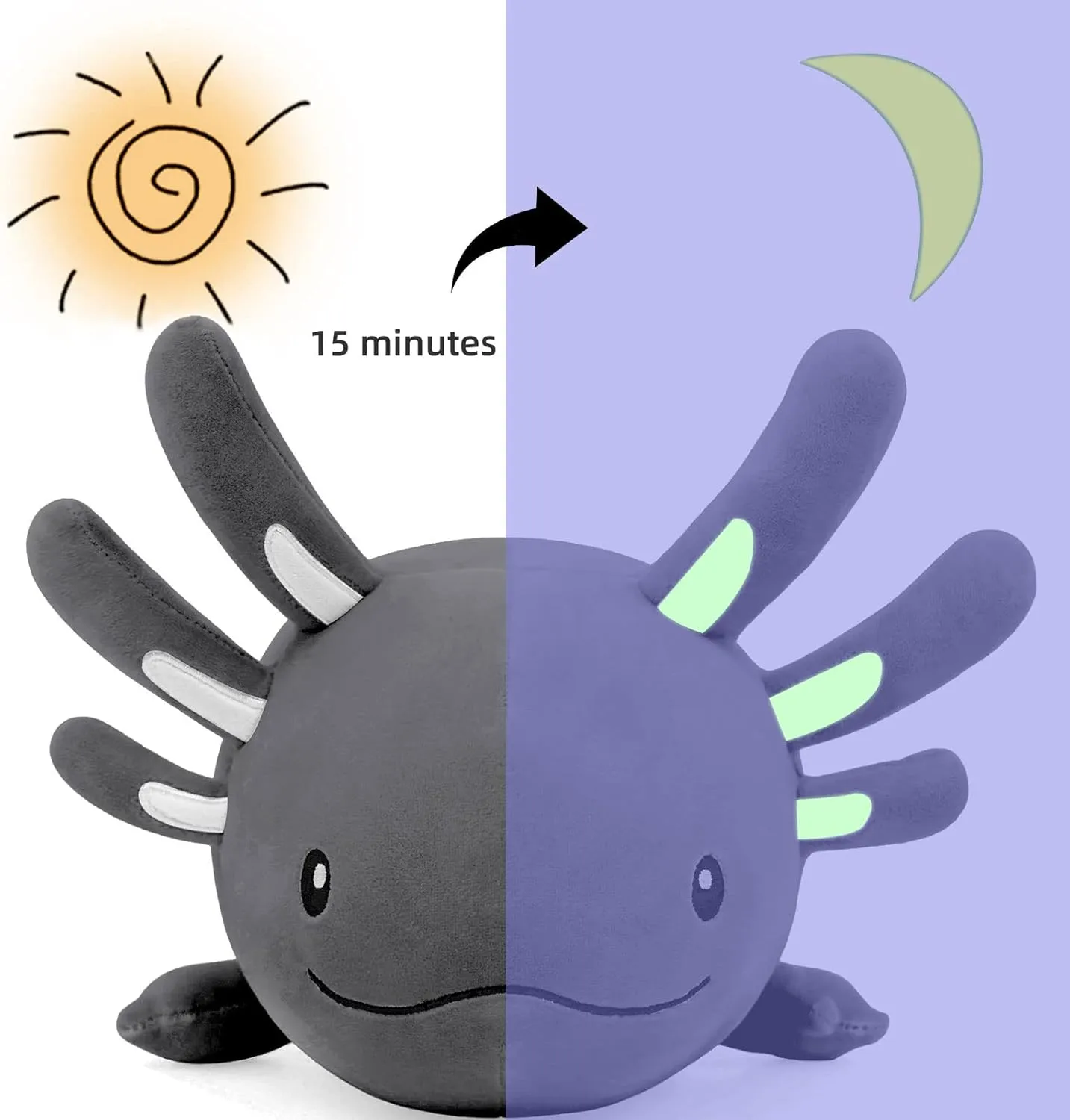 Niuniu Daddy Axolotl Luminous Plush Toys for Girls Boys- 20inches Realistic Axolotl Stuffed Animals for Kids Toddler Teens