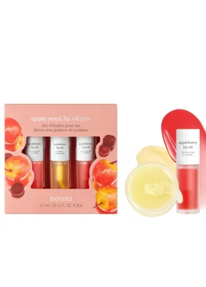 NOONI Korean Hydrating Lip Oil Gift Set - Appleseed Lip Oil Trio, 0.12 Fl Oz x 3ea   Korean Vegan Best Lip Duo Bundle