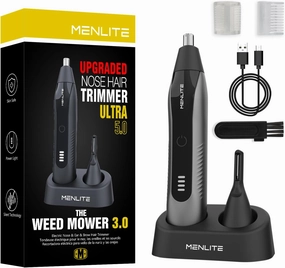 Nose Hair Trimmer for Men Women,2025 Multi Functional Men's Beauty Set, Eyebrow, Nose Ear Trimmer, Detachable Head for Water Washing, USB-C Type Fast Charging (Grey)