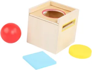 Object Permanence Box Drop Box Developmental Boys Girls Hand Eye Coordination Toy Three Shape Color Classification