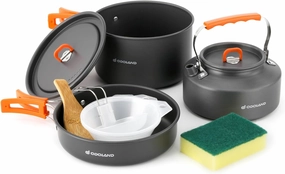 Odoland Bundle - 2 Items 10pcs Camping Cookware and 10pcs Stainless Steel Camping Cookware