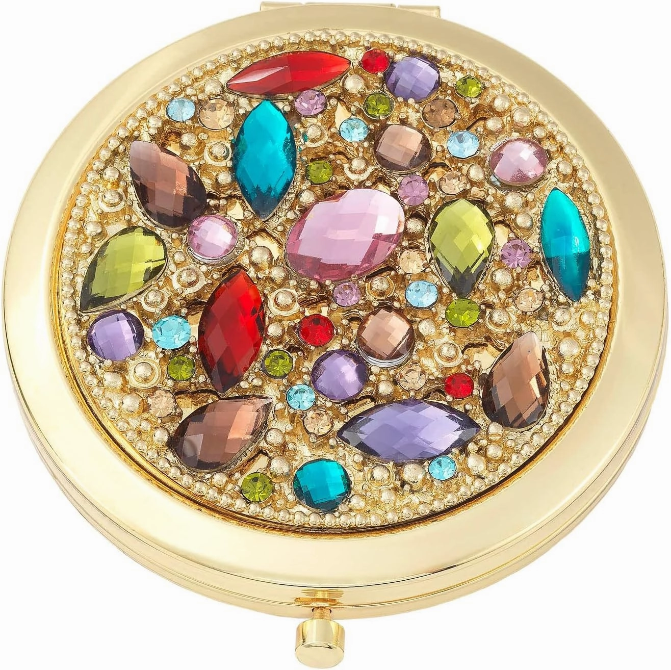 Olivia Riegel Dominique Compact Mirror, Gold, Frameless, 3.25" Dia. x 0.5"H