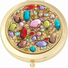 Olivia Riegel Dominique Compact Mirror, Gold, Frameless, 3.25" Dia. x 0.5"H