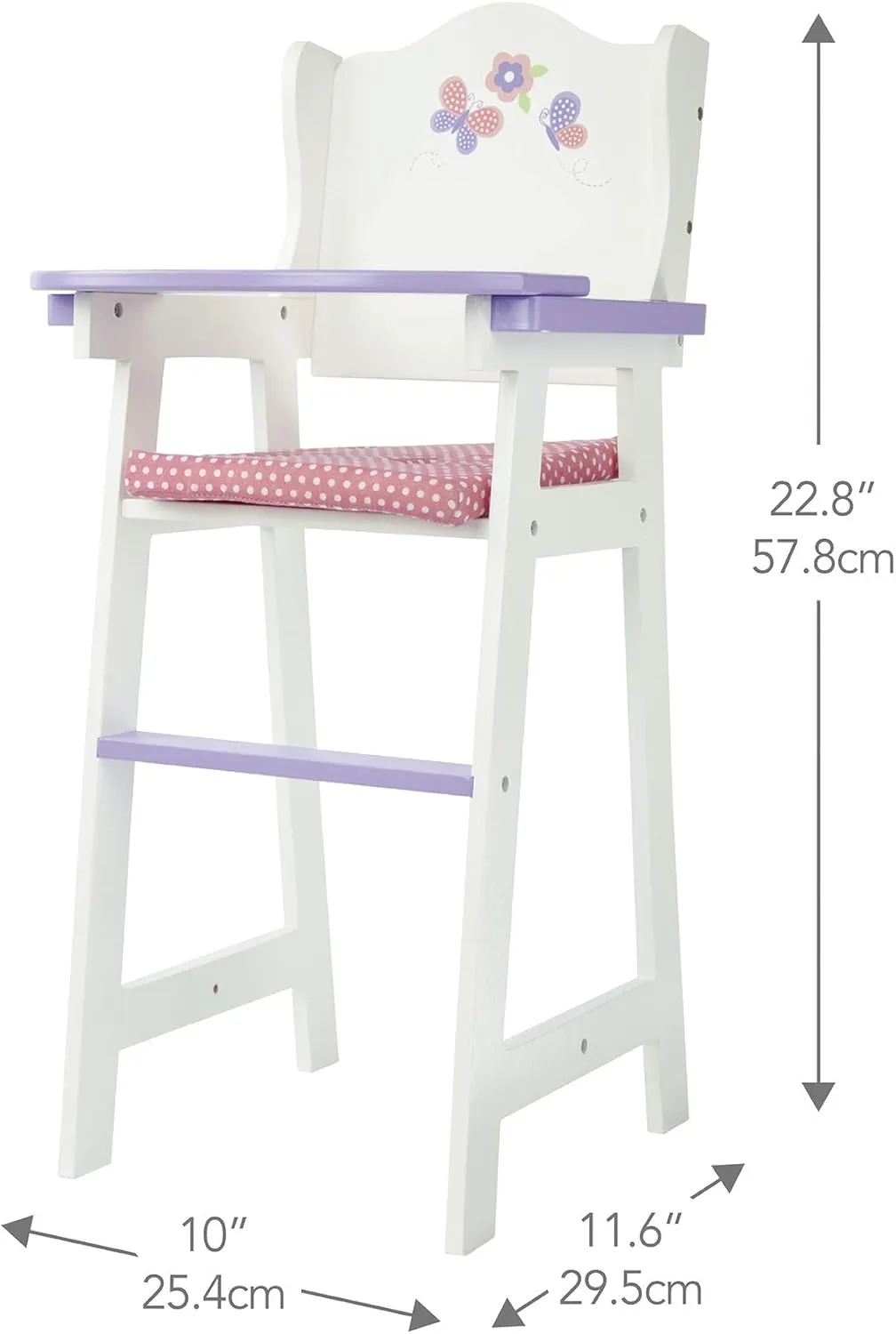 Olivia's Little World - Polka Dots Princess Baby Doll High Chair - Grey