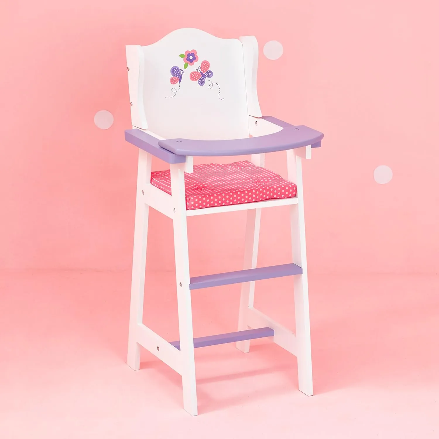 Olivia's Little World - Polka Dots Princess Baby Doll High Chair - Grey