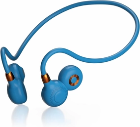 Open Ear Headphones Bluetooth 5.3 Air Conduction Wireless Headphones Sport Earbuds with Premium Sound, Clear Call Call Lightweight Earphones with Hair Band for Cycling (Blue)