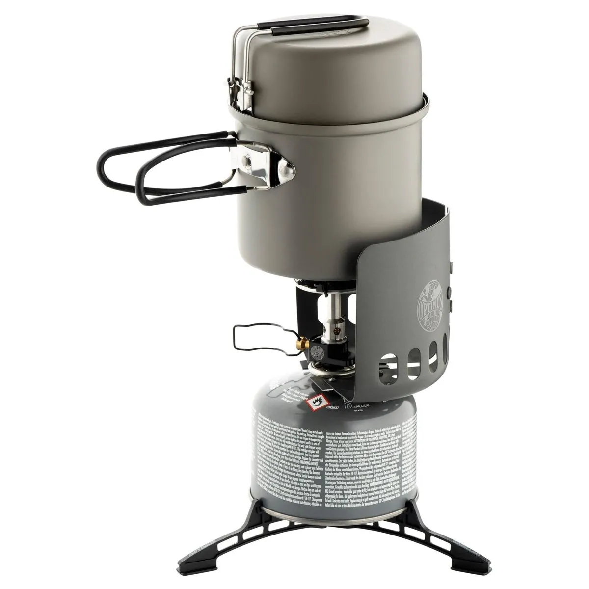Optimus Elektra FE camping cooking system outdoor cook burner windshield stove