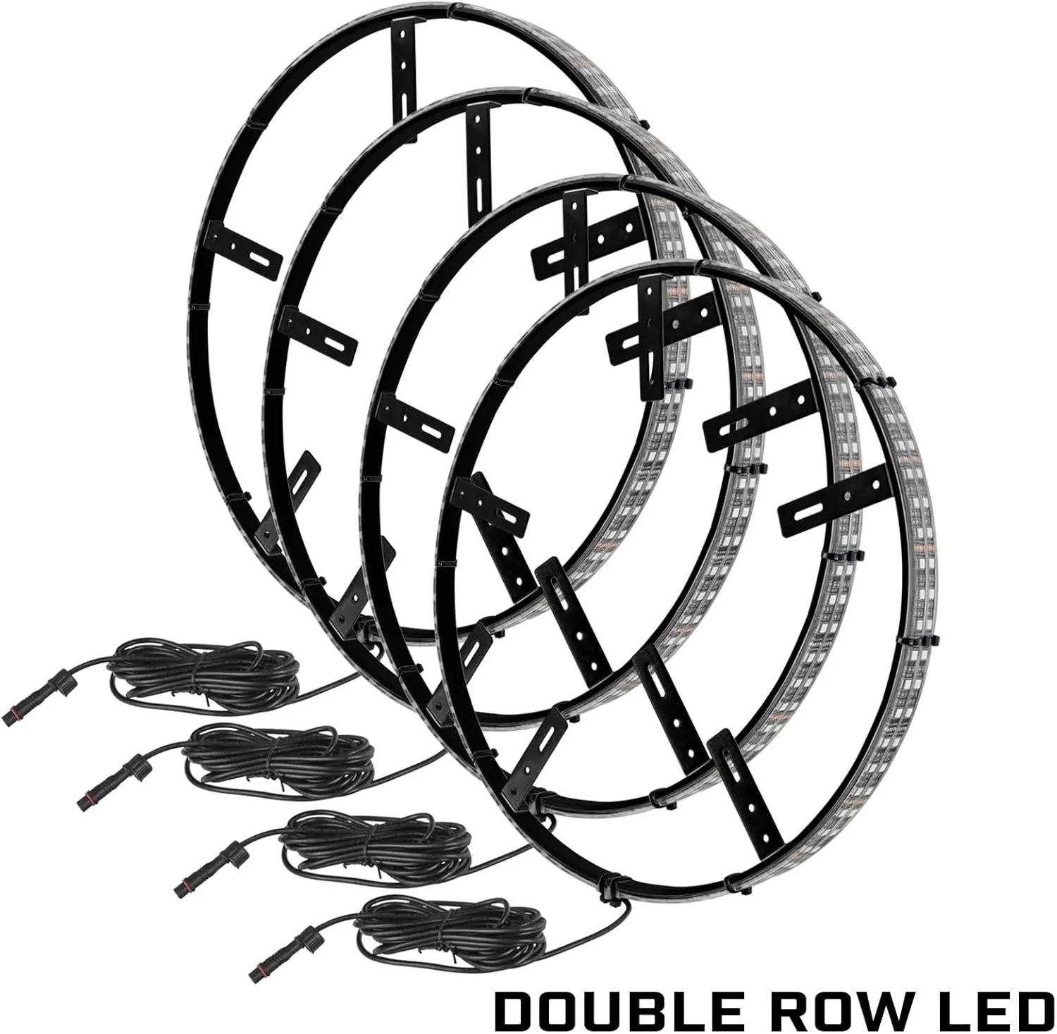 ORACLE Lighting 4228-001 Set of White Double Row LED Illuminated Wheel Rings fits Around Brake Rotor - Mounts to Brake Dust Shield, Withstands High Temperatures