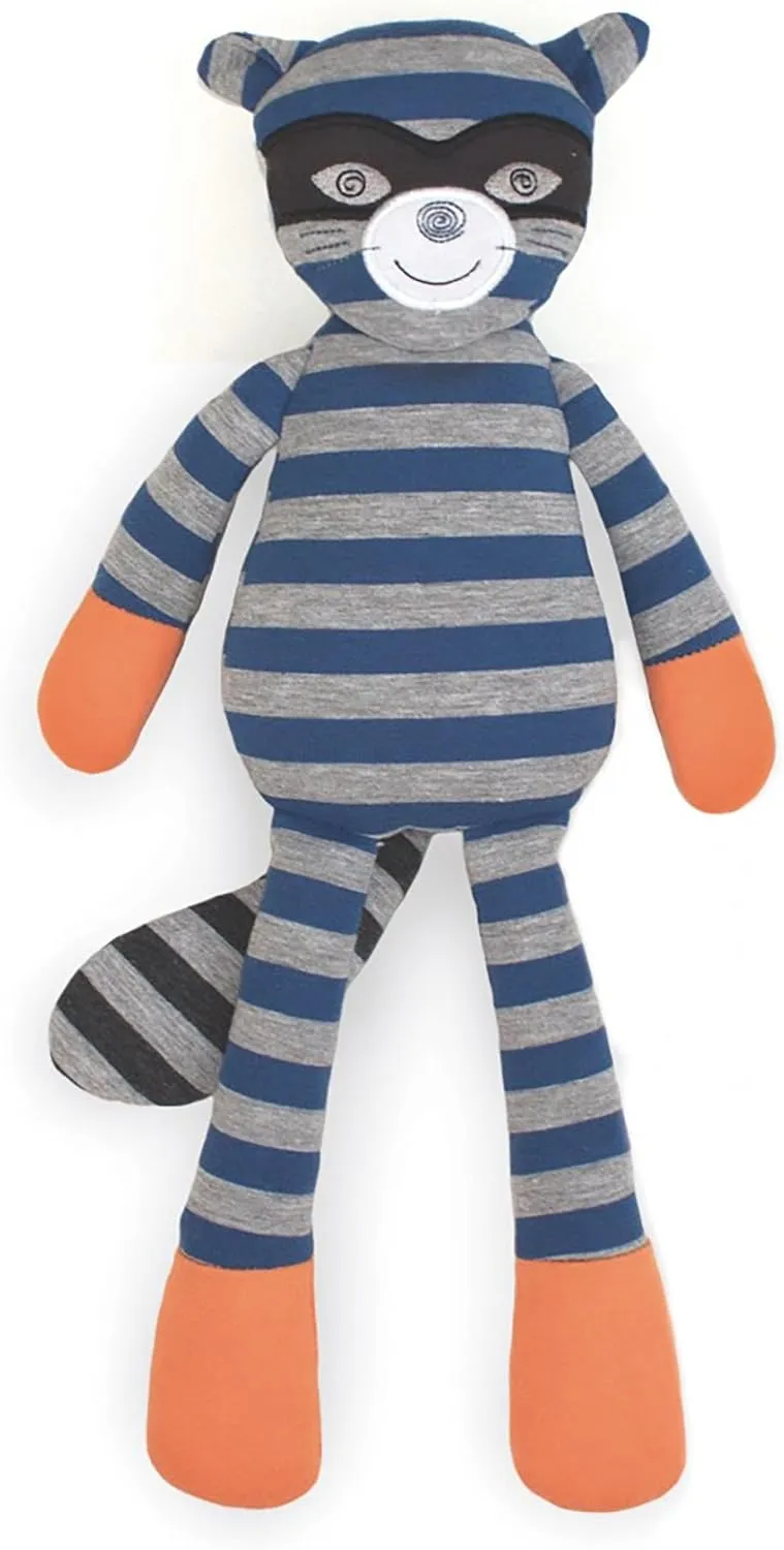 Organic Farm Buddies Apple Park Robbie Raccoon Plush Baby Toy for Newborns, Infants, Toddlers - Hypoallergenic, 100% Organic Cotton