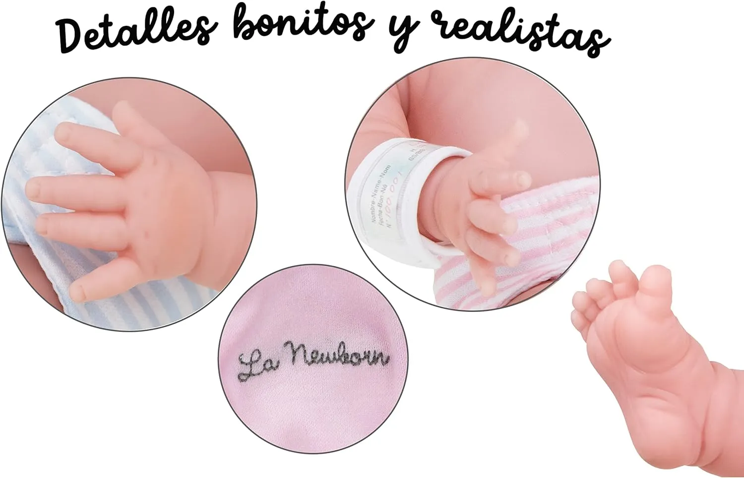 Original 17" La Newborn by JC Toys - Realistic Washable All Vinyl Closed Eye Sleeping Baby Doll- Pink Gift Set , Blue