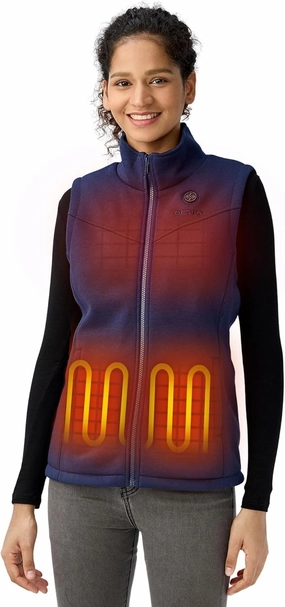 ORORO Women's Heated Fleece Vest with Battery, Lightweight Heating Vest Fleece (Charger Not Included)