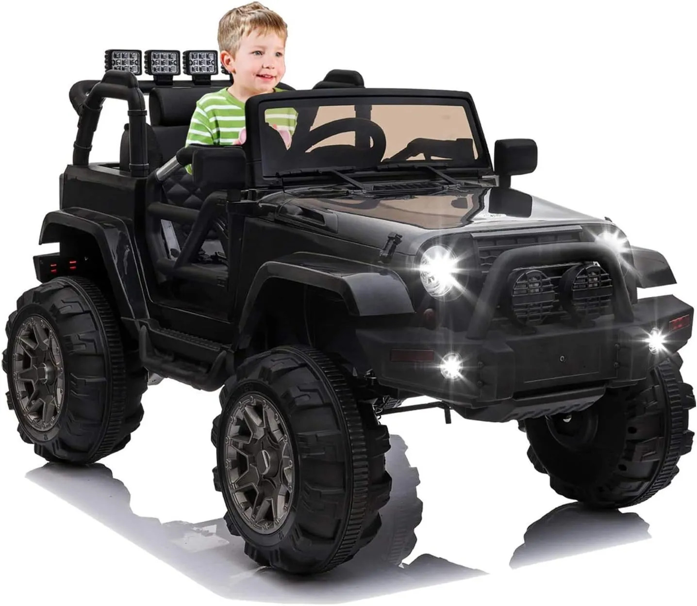 OTTARO Kids Electric Car Ride on Truck,12V Battery Powered Car for Kids, 3 Speeds,Spring Suspension, Parent Remote Control, MP3 Player (Black)