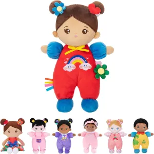 OUOZZZ Soft Baby Doll for Girls - First Hispanic Baby Doll Plush Rag Latino Doll Sleeping Cuddle Buddy Brown Skin Doll Toy for Kids 10"