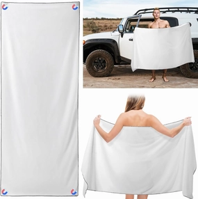 Outdoor Magnetic Bath Towel Oversized 75"x30" Magnetic Microfiber Beach Quick Dry Towel with Magnet Corners for Beach, Pool, Travel, Gym & Camping