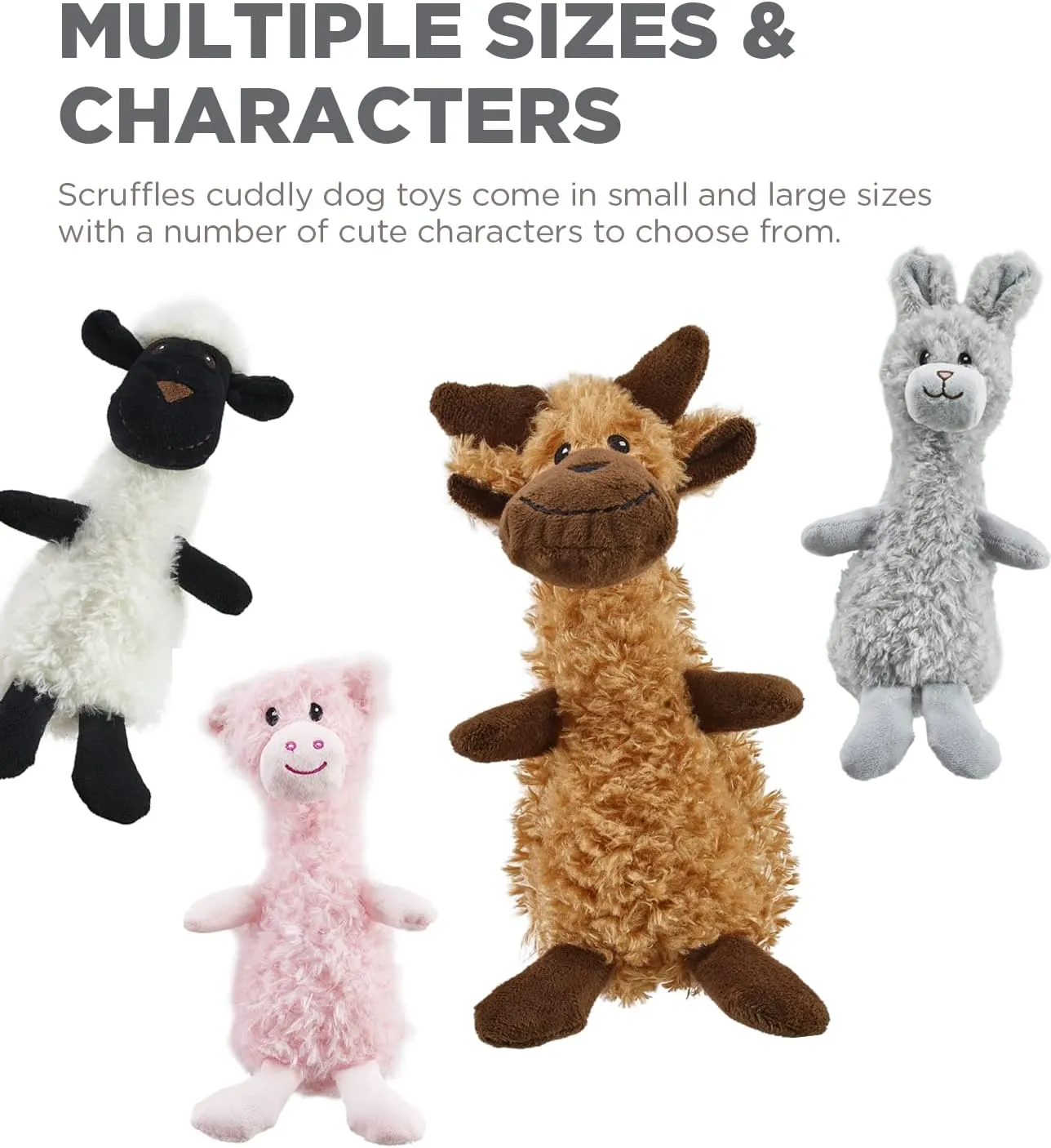 Outward Hound Scruffles Moose Plush Squeaky Dog Toy, Large