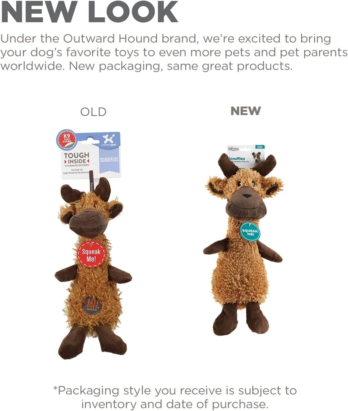 Outward Hound Scruffles Moose Plush Squeaky Dog Toy, Large