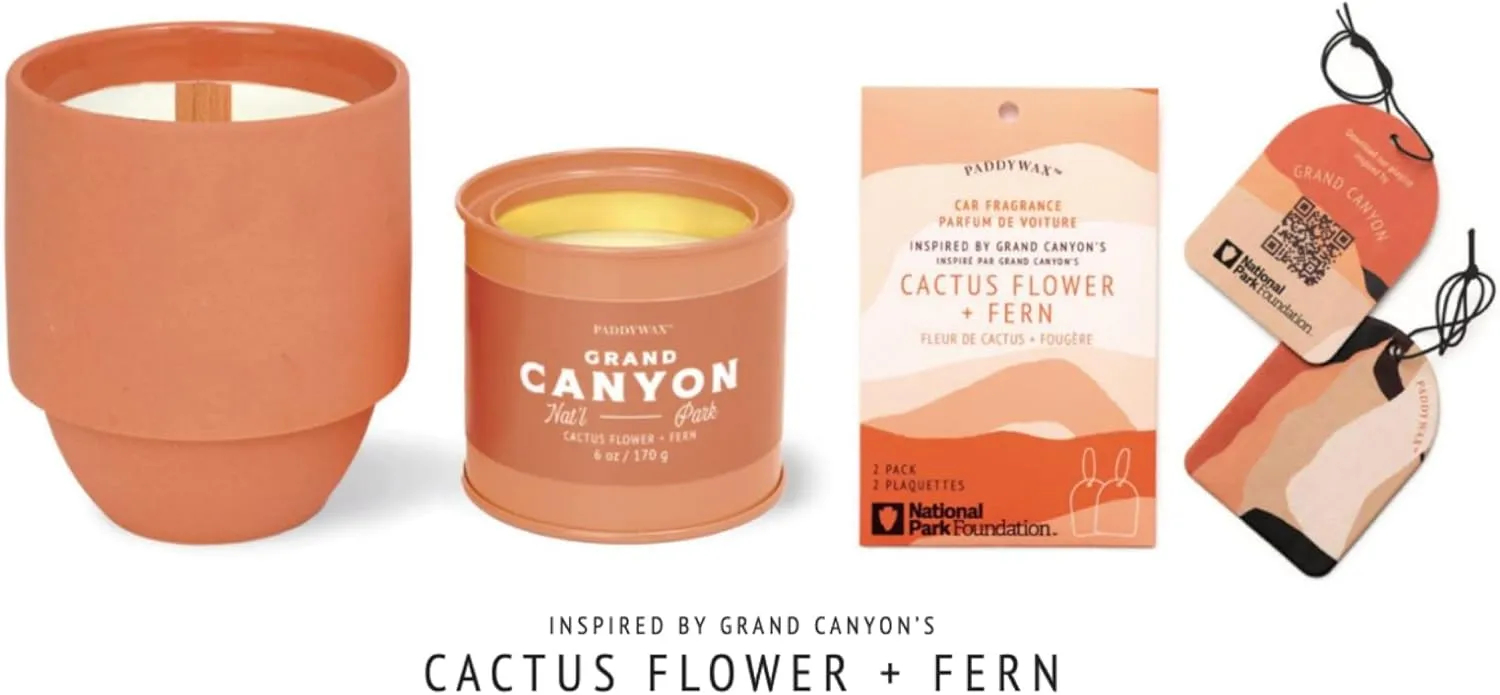 Paddywax National Parks Artisan Soy Wax Scented Candle Made in The USA, 6-Ounce Tin, Grand Canyon